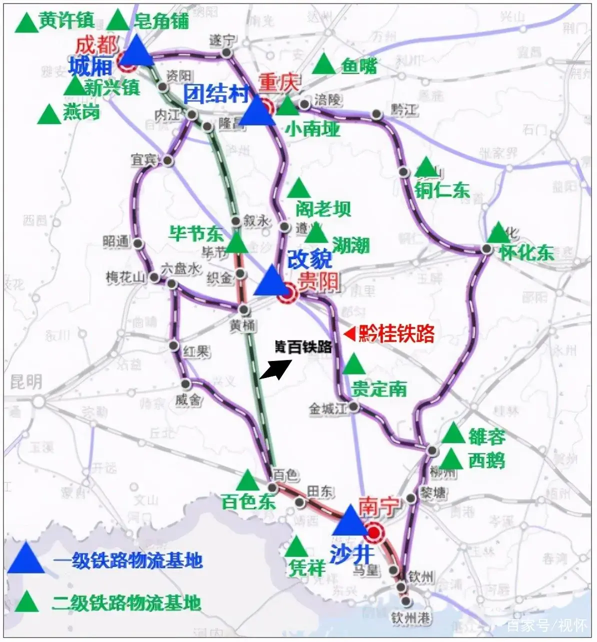 最新百色、南宁高速铁路规划线路图 最新,新百,百色,南宁,宁高