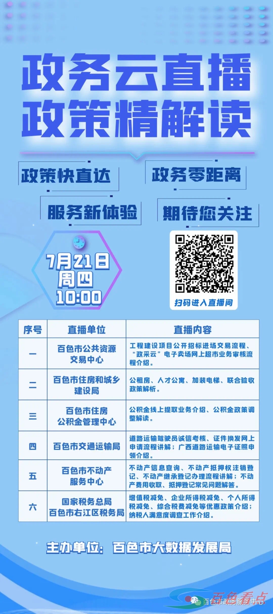 敬请关注！百色市首场政务服务政策解读网络直播 敬请,敬请关注,请关注,关注,百色