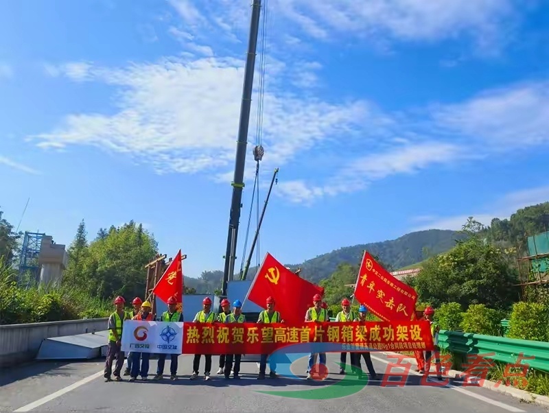 乐业至望谟高速公路项目全线首片钢箱梁成功架设 项目,施工,乐业,箱梁,架设