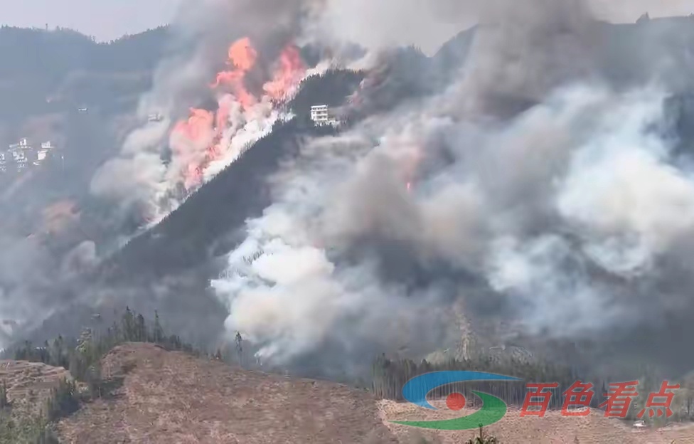 广西百色隆林突发山火蔓延至多座山，当地：已扑灭，无人员伤亡 目前,隆林,已经,2月,各族