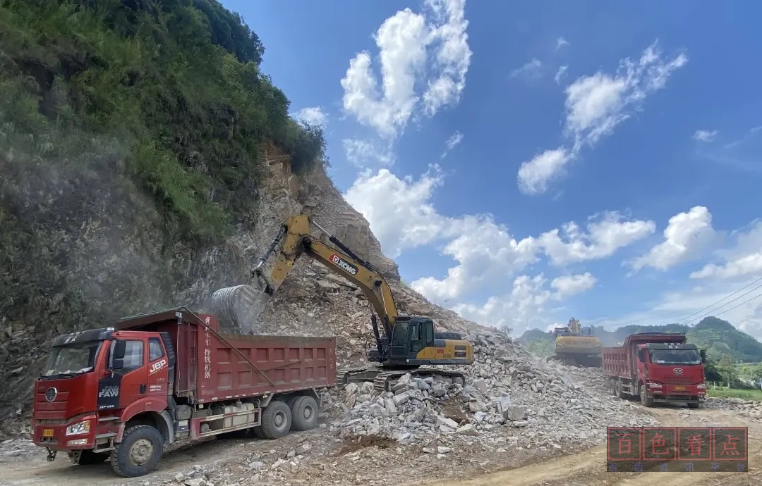 预计月底恢复通车！百色田东一国道塌方段正在抢通 